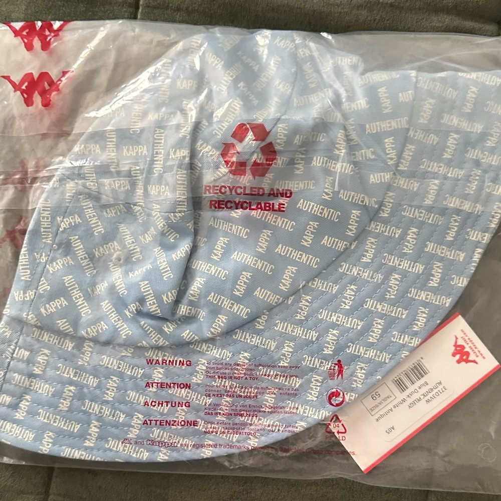 Kappa light blue bucket hat new in the pack